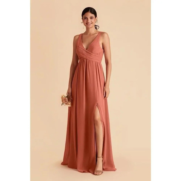 Birdy Grey Laurie Empire Dress Chiffon Terracotta Size XS Gown Wedding Women’s - Picture 1 of 12